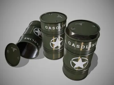 Barrels military new Low-poly 3D model