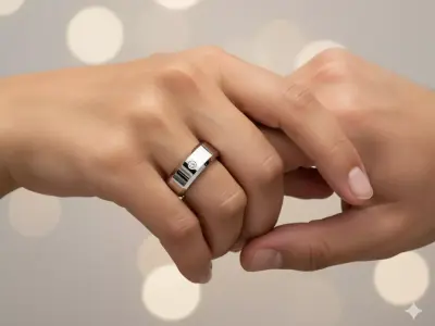 MonoGrace Wedding Ring Set 3D print model