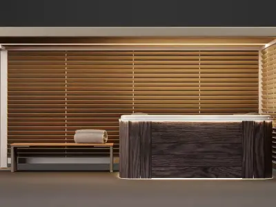 Gazebo Setup V10 - Universal Outdoor Wellness Scene 3D model