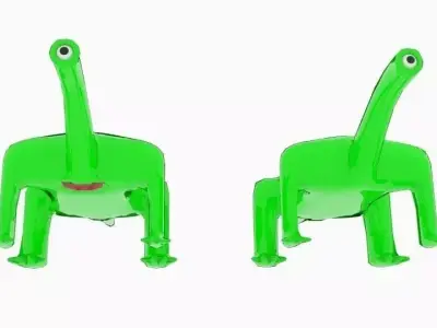 Oneye Long Neck Alien Low-poly 3D model