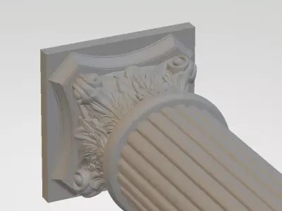 Artcam 3D piller relief 3D model