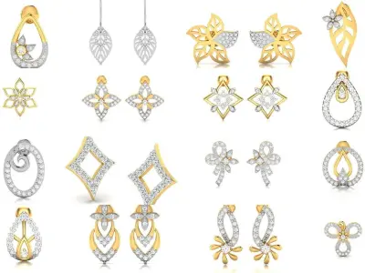 99 LIGHT WT EARRINGS  3D Model Pack
