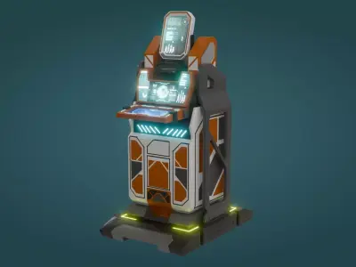 Sci-Fi Computer - Game Ready - PBR Low-poly 3D model shop