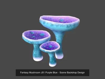 10 Fantasy Mushroom J Collection - Scene Backdrop Design 3D Model Pack