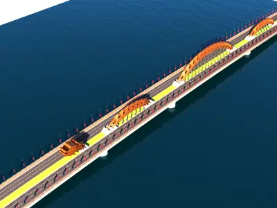 3D Model of Dragon Bridge in Da Nang Vietnam 3D model