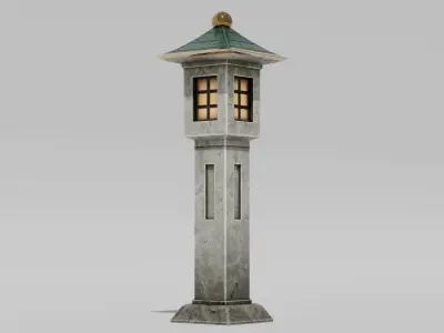 Japanese Furniture Kit - Outdoor Lamp C Low-poly 3D model