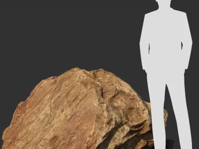 Low poly sharp blocky Yellow rock formation 181113 Low-poly 3D model