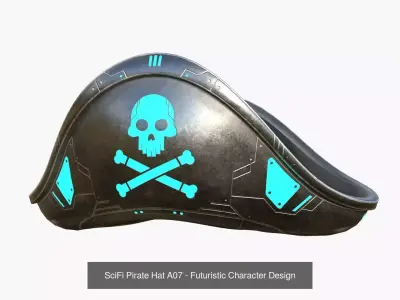 10 SciFi Pirate Hats Collection - Character Design 3D Model Pack