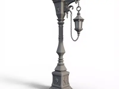 medieval street lamp 3D print model