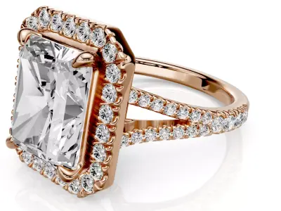 Engagement ring Evora 5ct 3D print model