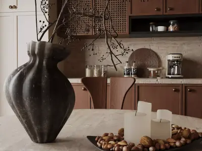 Modern Vintage Dining Area 3D model