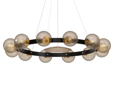 GIANTS gold chandelier with glass globes 3D model