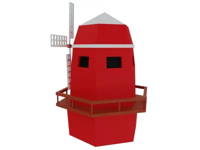 Cartoon Wind Mill  Low-poly 3D model