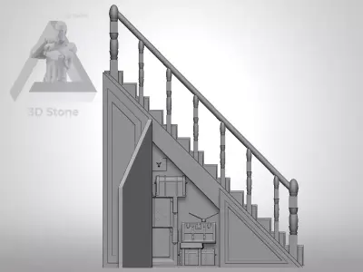 Cupboard Under the Stairs Book Nook Harry Potter 3D print model