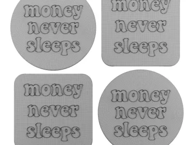 Money Never Sleeps Neon Sign 3D model