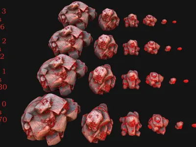 Iron Ore Rocks and Stones Set  Low-poly 3D model