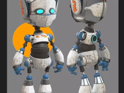 Astro bot Reva Low-poly 3D model