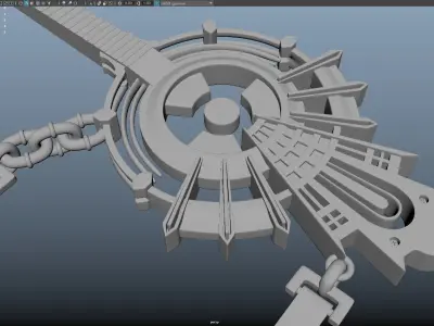 Golden Guitar Bass Music band player Guitarist sci-fi fantasy 3D model