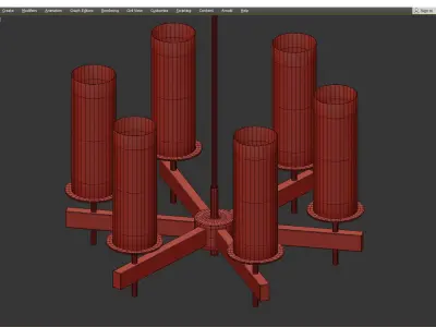 TUXEDO CHANDELIER Low-poly 3D model