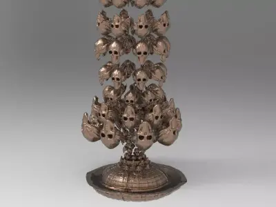 Dark Gravity Scull fountain Low-poly 3D model