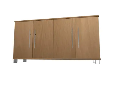 Cabinet wooden sideboard with two doors 3D model