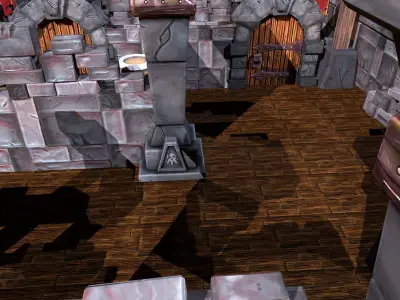Modular Stylized Handpainted Dungeon Low-poly 3D model
