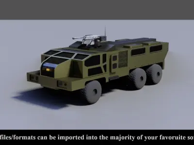 Sci-Fi Truck v1 - Low Poly Game Ready - PBR Low-poly 3D model