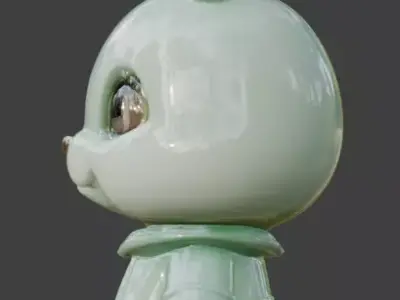 Stylized Jade Bunny 3D Character V03 Low-poly 3D model