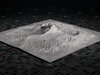 Volcano Terrain Mountain Version 4 3D model