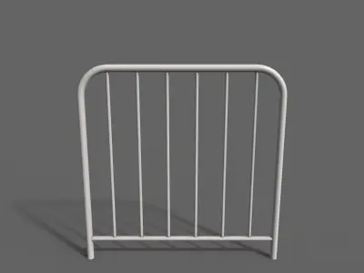 PBR Pedestrian Guard Rail White V2 Low-poly 3D model