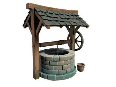 Well 3D model Low-poly 3D model