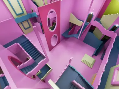 Squid Game  Artistic room 3D Model Low-poly 3D model