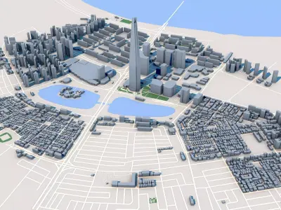 Lotte World Tower Parc1 Tower Seoul Korea 3D model