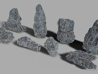 Mountain cliff Rocks - 3D Models PBR Pack 07 Low-poly 3D model