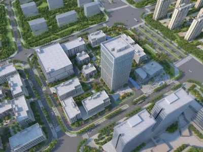 Animated shots of Rijing architecture 3D model