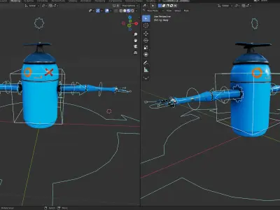 Rigged Control Robot in Blender 3D model