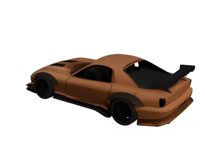 Mazda RX7 Modified Tuning Car Street Racing Vehicle Model 3D model