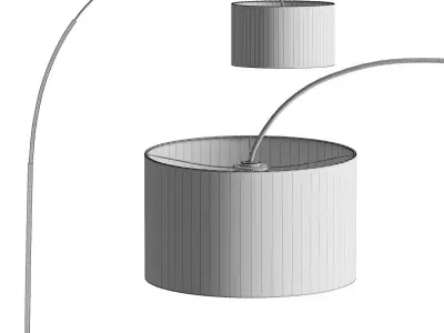 Overarching Linen Shade Floor Lamp 3D model