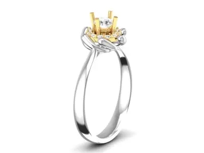 Classic Solitaire Diamond Ring for Women 70 3D print model