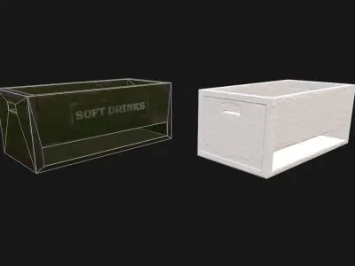 Military box for food game ready Low-poly 3D model