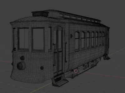 Portuguese Vintage Trolley Porto and Lisbon Style 3D Model Low-poly 3D model