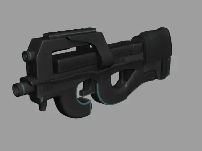 Sci-Fi P90 Carbon Fiber - Gun Weaponry Low-poly 3D model