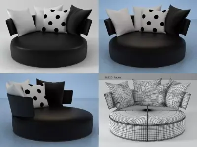 AC170G furniture with polka dots 3D model