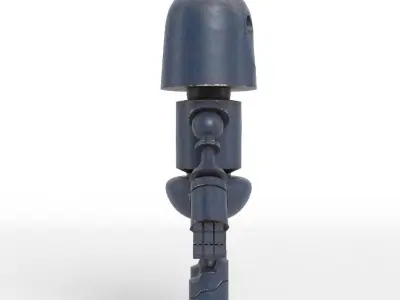 Old and withered robot Low-poly 3D model