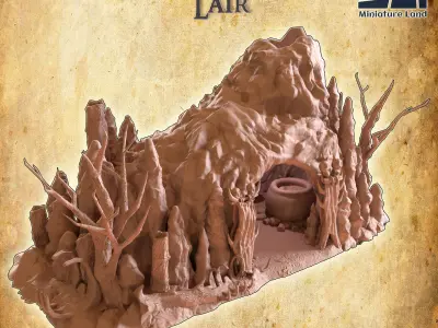 Troll Lair Tabletop Terrain 28 MM 3D print model