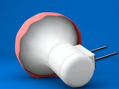 Electronic Bulb Low-poly 3D model