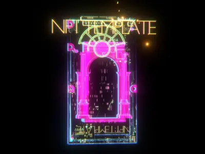 Collectible Holographic Flash Card - NFT Template 3D model