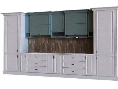 kitchen set 008 PBRMTL Low-poly 3D model