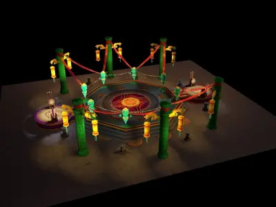 map arena lowpoly game Low-poly 3D model