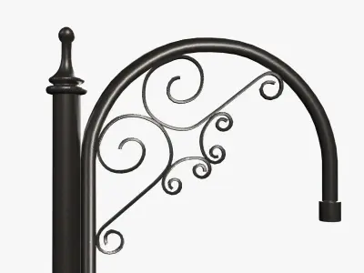 Post-Arm-8 wrought iron gate post 3D model